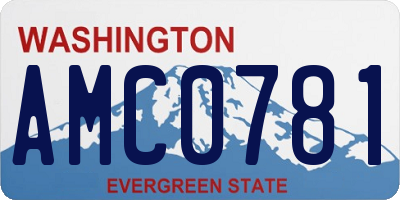 WA license plate AMC0781
