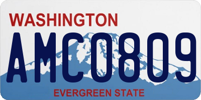 WA license plate AMC0809