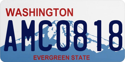 WA license plate AMC0818