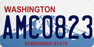 WA license plate AMC0823
