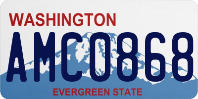 WA license plate AMC0868