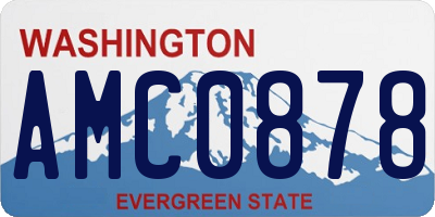 WA license plate AMC0878