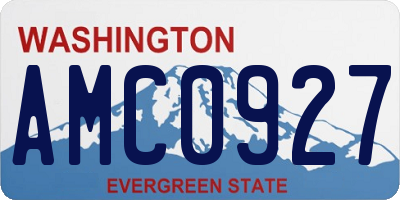 WA license plate AMC0927