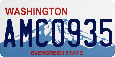 WA license plate AMC0935