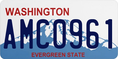 WA license plate AMC0961