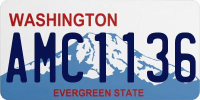 WA license plate AMC1136