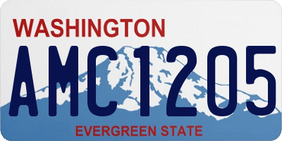 WA license plate AMC1205