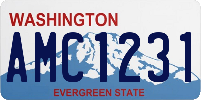 WA license plate AMC1231