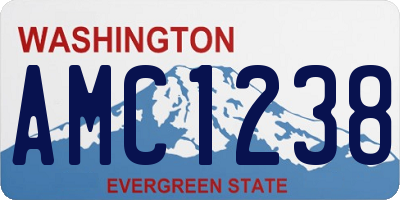 WA license plate AMC1238