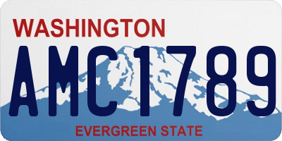 WA license plate AMC1789