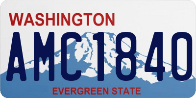 WA license plate AMC1840