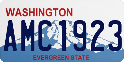 WA license plate AMC1923