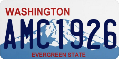WA license plate AMC1926