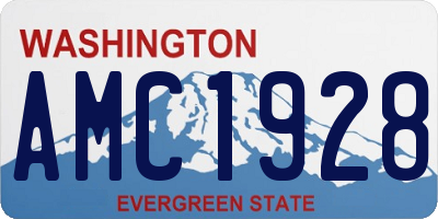 WA license plate AMC1928