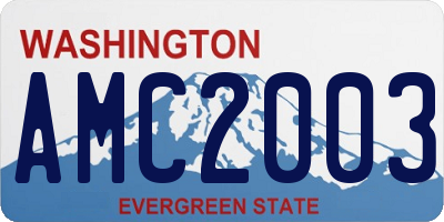 WA license plate AMC2003