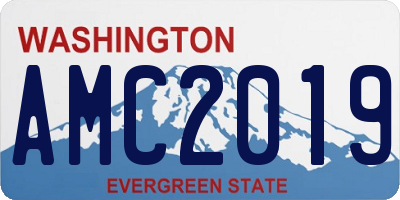WA license plate AMC2019