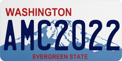 WA license plate AMC2022