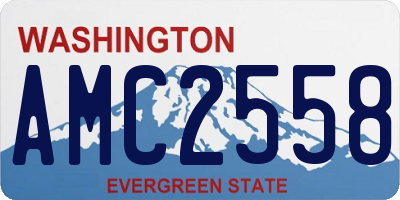 WA license plate AMC2558