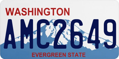WA license plate AMC2649