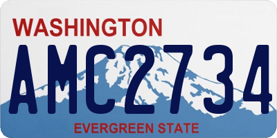 WA license plate AMC2734