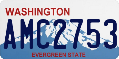 WA license plate AMC2753