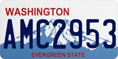 WA license plate AMC2953
