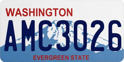 WA license plate AMC3026
