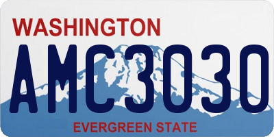 WA license plate AMC3030