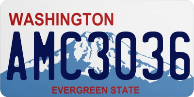 WA license plate AMC3036