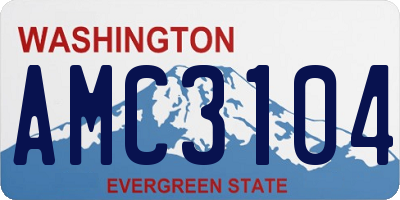 WA license plate AMC3104