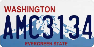 WA license plate AMC3134