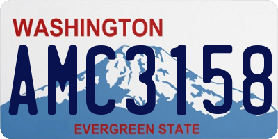 WA license plate AMC3158