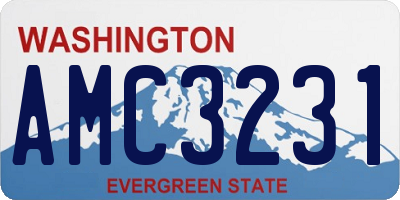 WA license plate AMC3231
