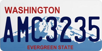 WA license plate AMC3235