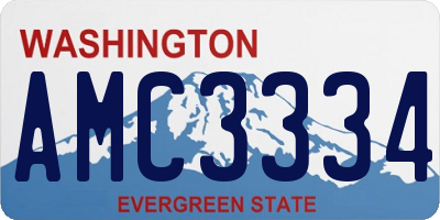 WA license plate AMC3334