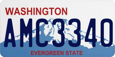 WA license plate AMC3340