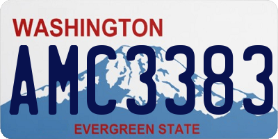 WA license plate AMC3383