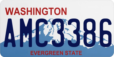 WA license plate AMC3386