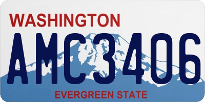 WA license plate AMC3406