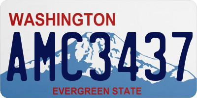 WA license plate AMC3437