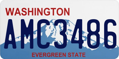 WA license plate AMC3486