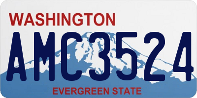 WA license plate AMC3524
