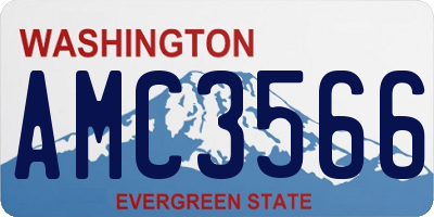 WA license plate AMC3566