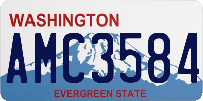 WA license plate AMC3584