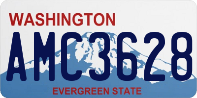 WA license plate AMC3628