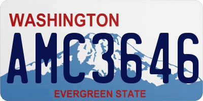 WA license plate AMC3646
