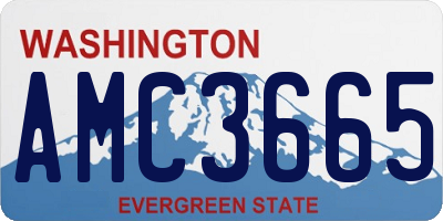 WA license plate AMC3665