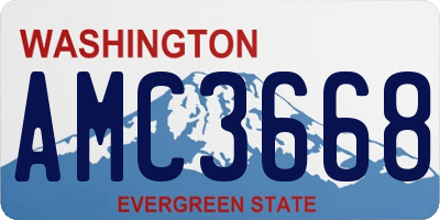 WA license plate AMC3668