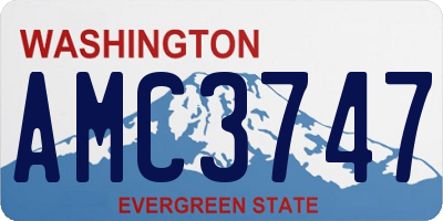 WA license plate AMC3747