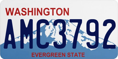 WA license plate AMC3792